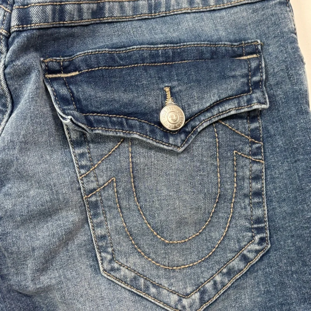 True Religion Ricky Relaxed Straight Denim Shorts Mens 33 Blue Medium Wash Y2K